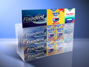 Display POSM plexiglass Fixodent